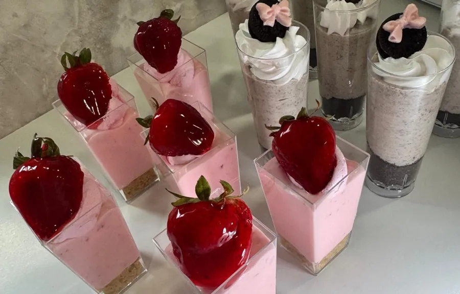 Vasos de cheesecake