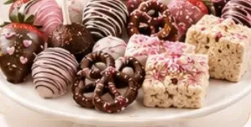 Double trays of all five chocolate-covered treats