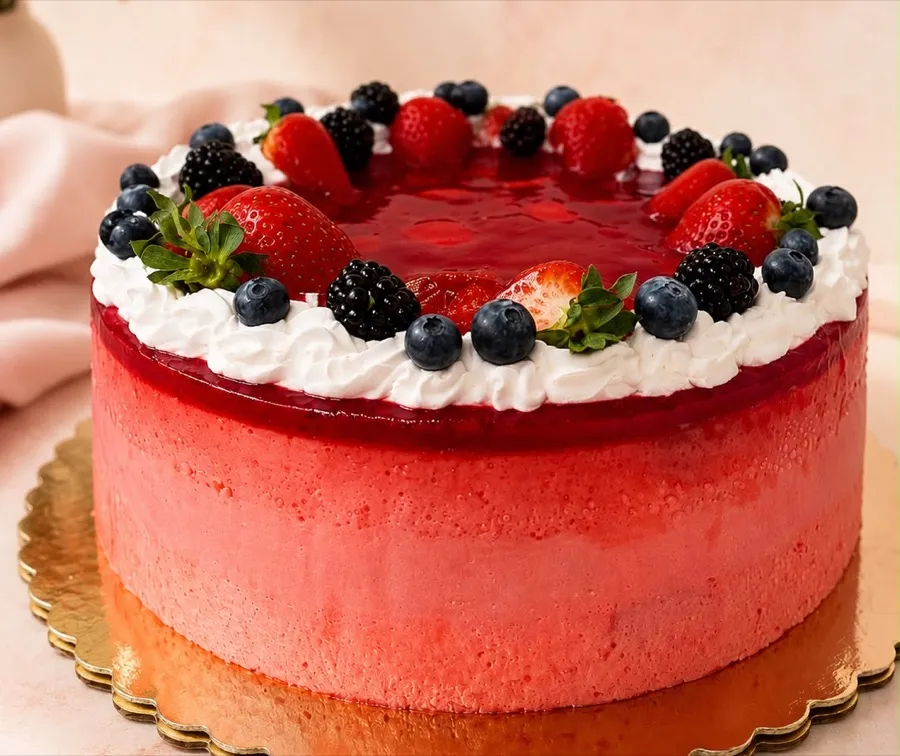 Torta helada with berries